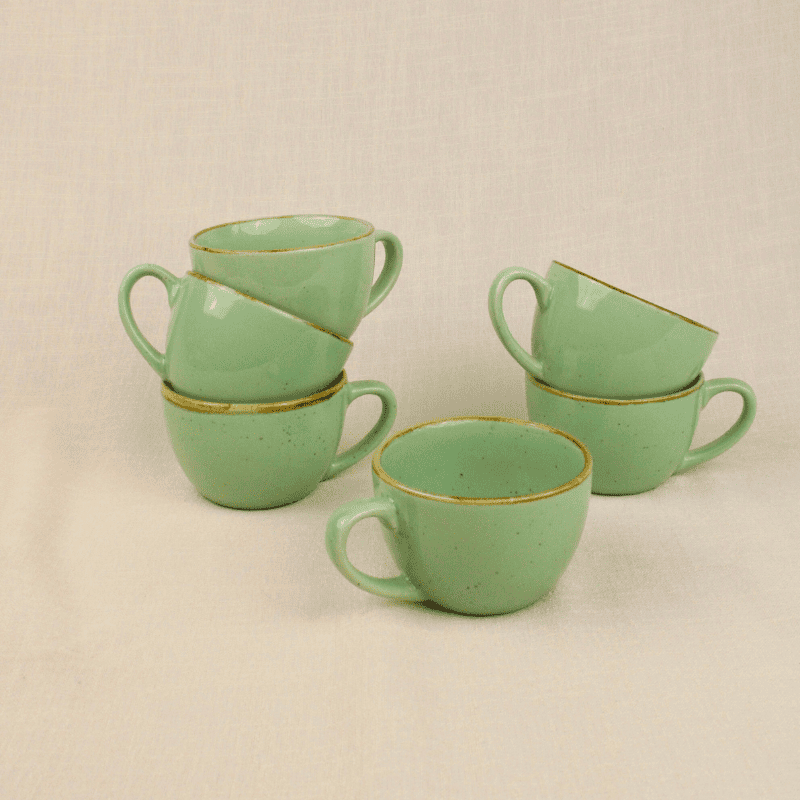 Sage Bloom Tea Cup, Set of 6