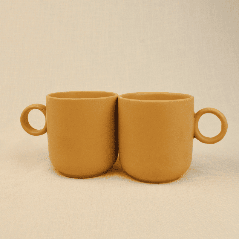 Aurora Hues Terracotta Ember Coffee Mug , Set of 2