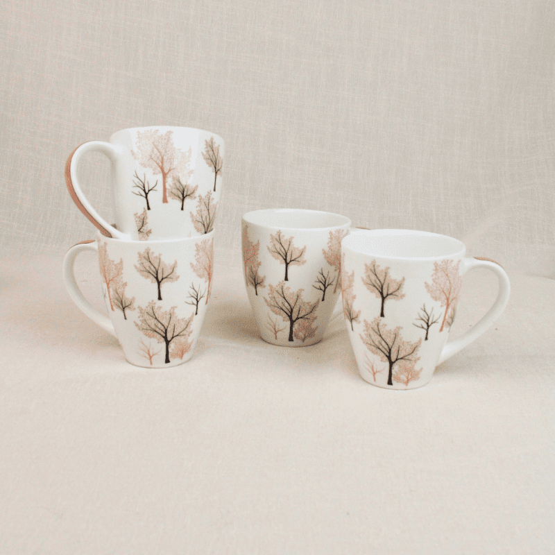 Botanic Fine China Coffee Cup, Set of 4