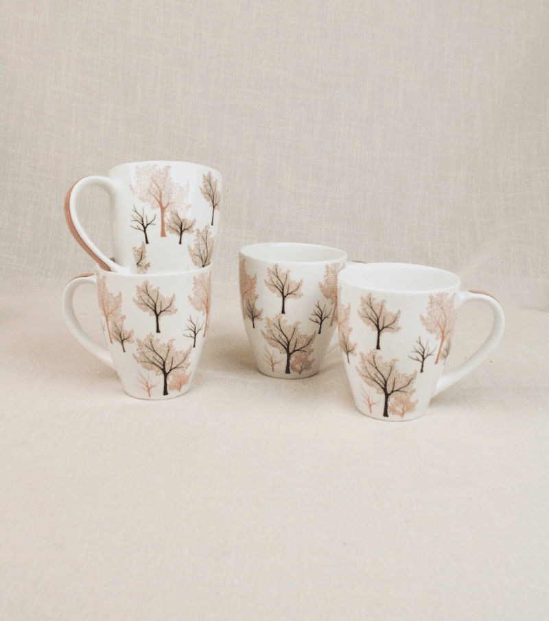 Botanic Fine China Coffee Cup, Set of 4