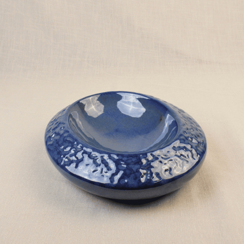 Pearl Luxe Platter Bowls Textured (Blue Stone)