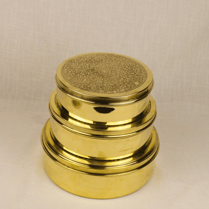 Peetal Ruhani Bhoj Box, Set of 3