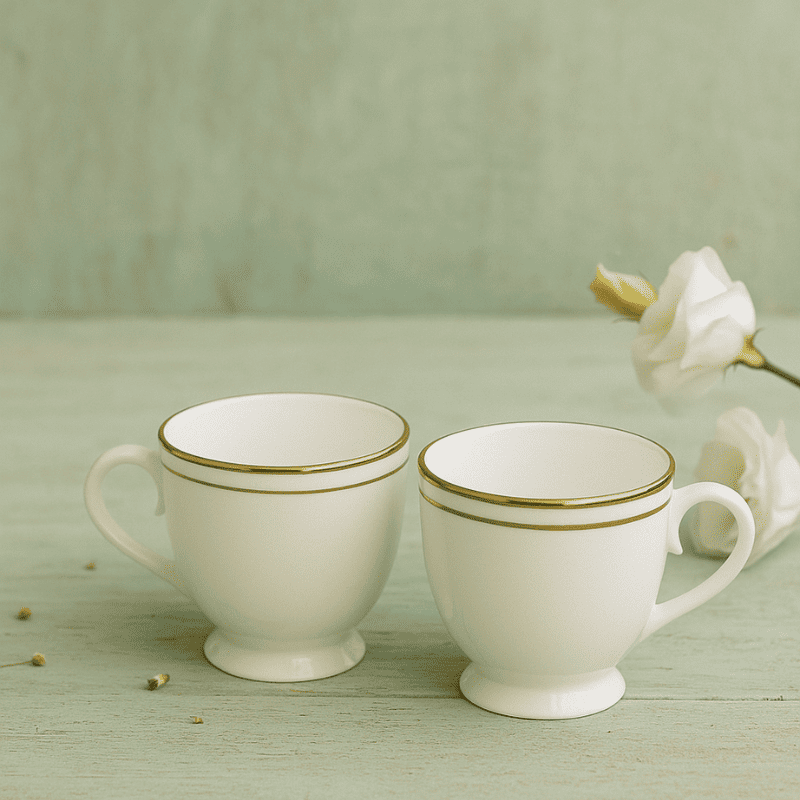 Golden Royale Pearl Cups 24 Carat Heavy Gold, Set of 2