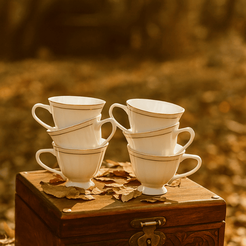 Golden Royale Tulip Tea Cup 24 Carat Gold, Set of 6