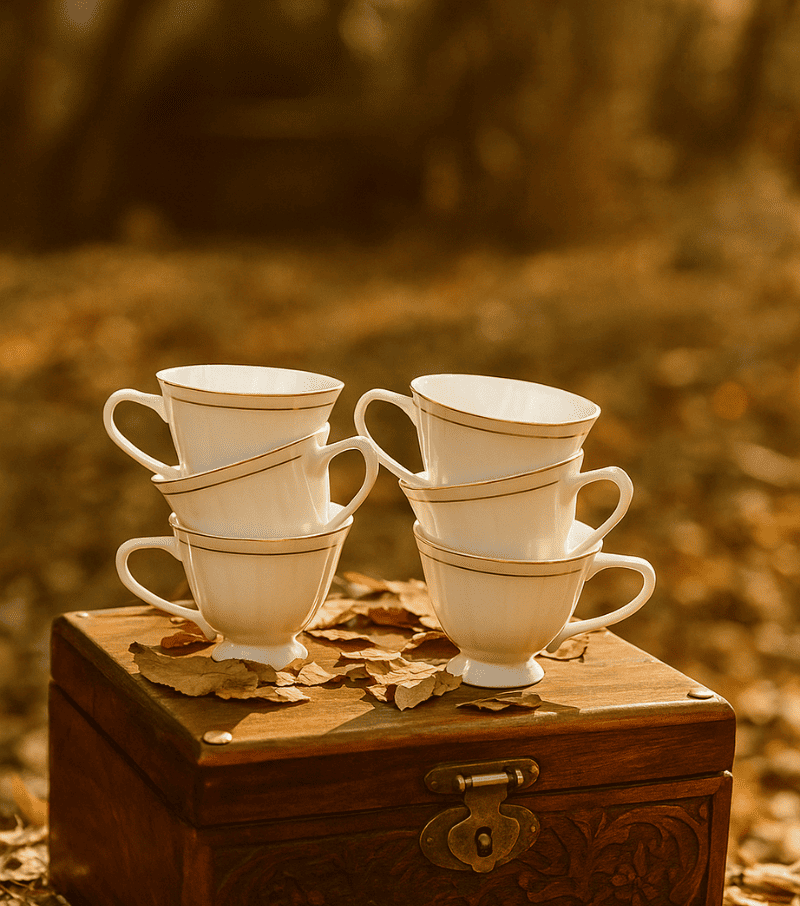 Golden Royale Tulip Tea Cup 24 Carat Gold, Set of 6