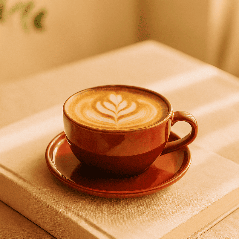 Earthen Symphony Rust Autumn Coffee Cup & Saucer, Set of 2