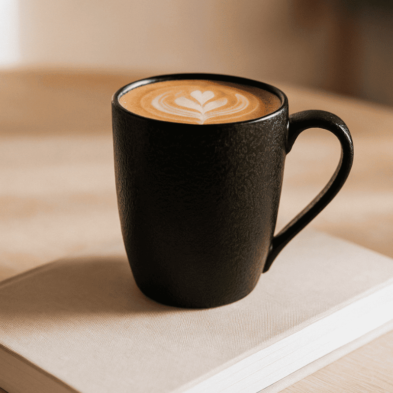 Natures Echo Ash Black Coffe Cup, Set of 2