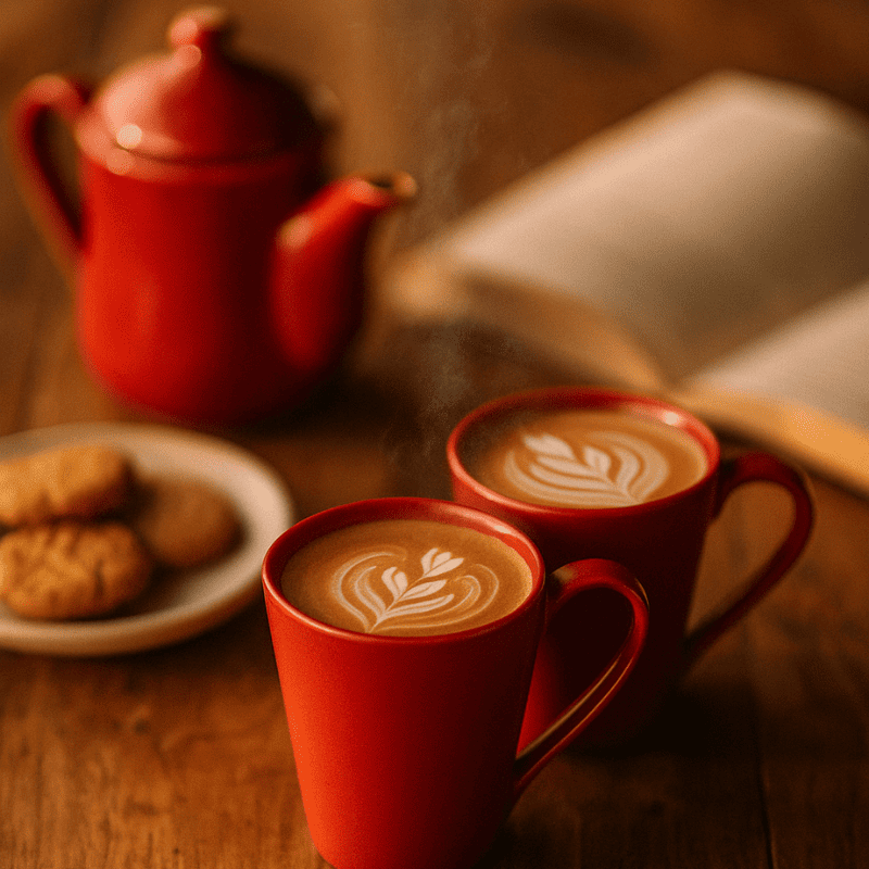 Natures Echo Christmas Red Coffee Cup, Set of 2