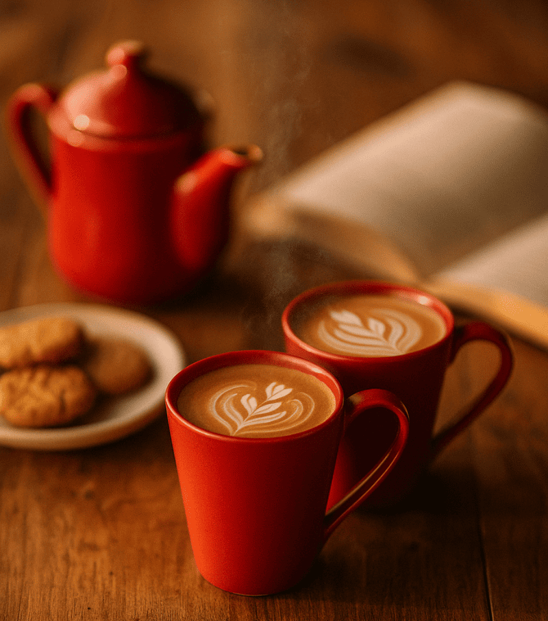 Natures Echo Christmas Red Coffee Cup, Set of 2