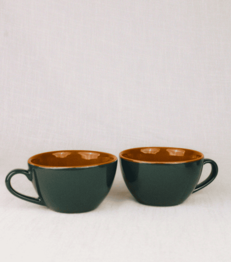 Earthen Symphony Racing Green Coffee Cup, Set of 2 - Image 3