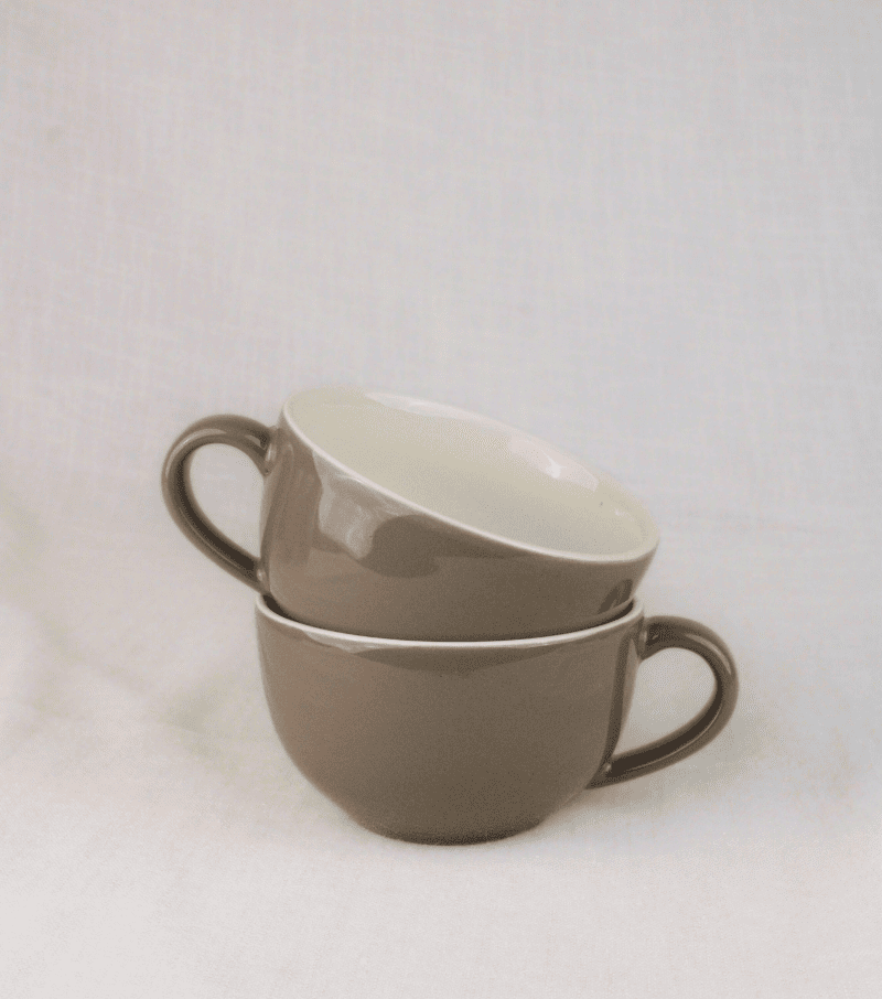 Earthen Symphony Cloud Grey Coffee Cup, Set of 2 - Image 3